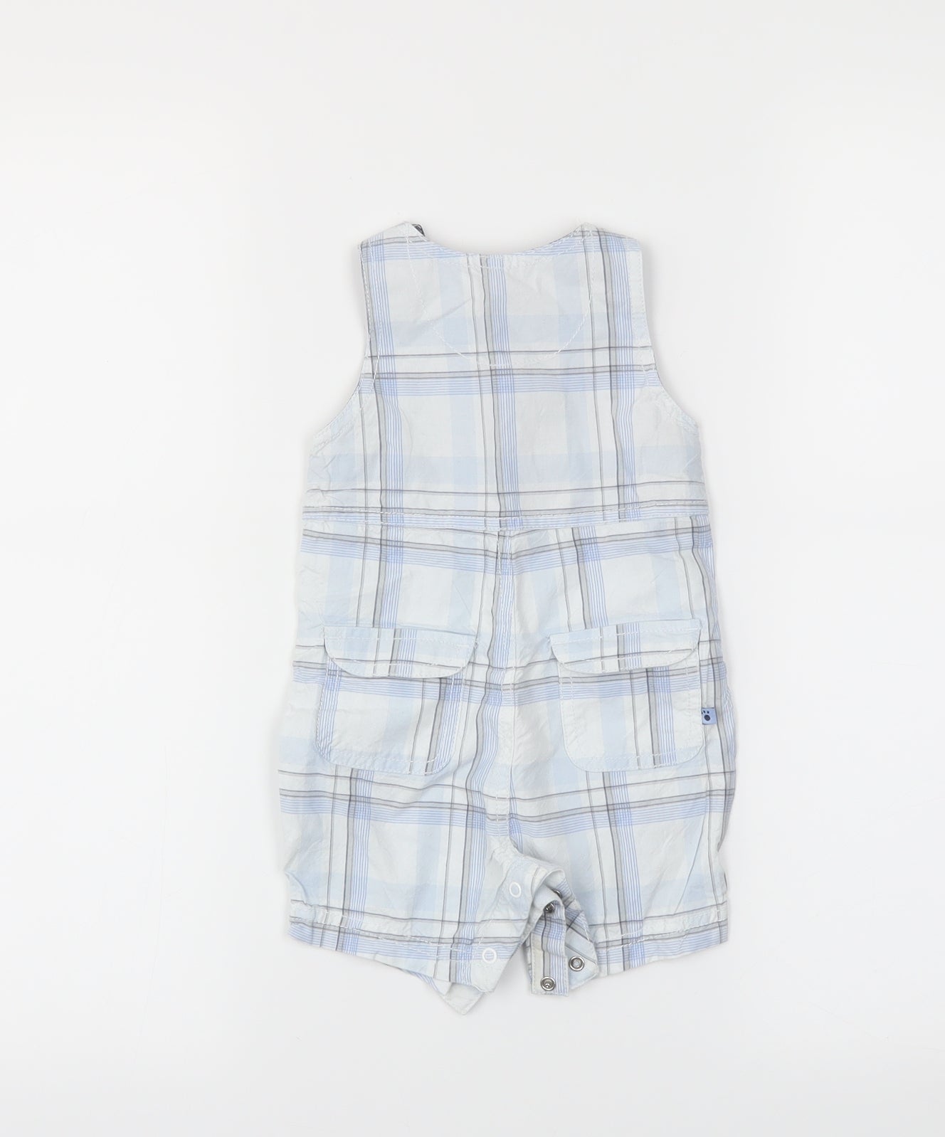 miniclub Boys Blue Plaid  Dungaree One-Piece Size 3-6 Months