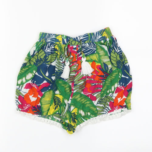 Candy Girls Green Floral  Sweat Shorts Size 9 Years