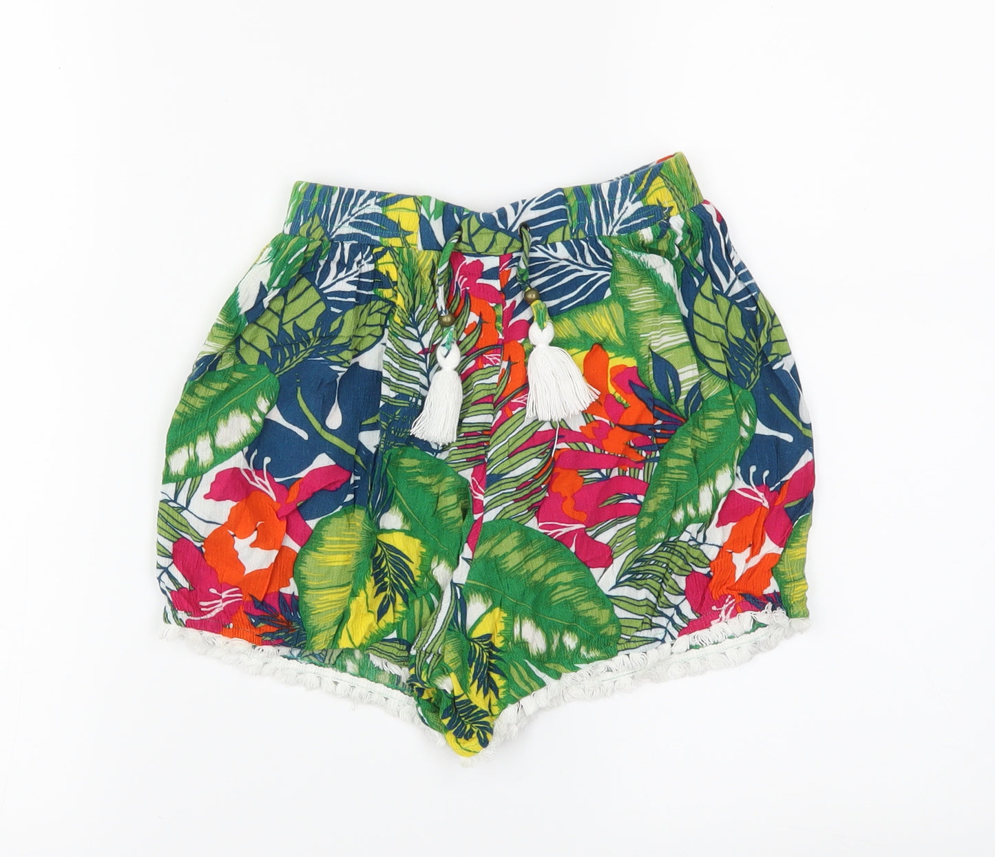Candy Girls Green Floral  Sweat Shorts Size 9 Years