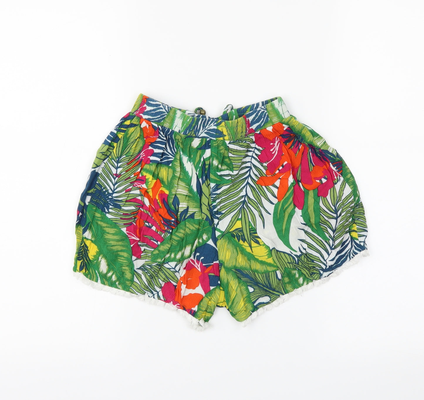 Candy Girls Green Floral  Sweat Shorts Size 9 Years