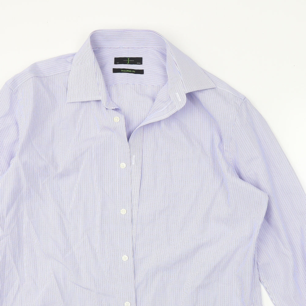 Jasper Conran Mens Black Striped   Dress Shirt Size 16