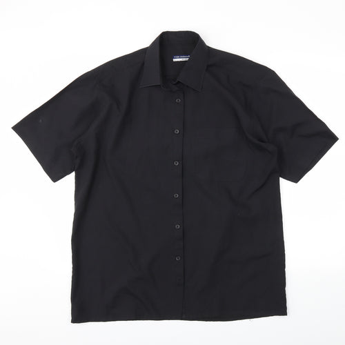Tom Hagan Mens Black    Button-Up Size L