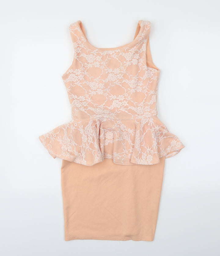 Boohoo Womens Pink Bodycon Size 8