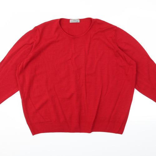 M&S Womens Red   Pullover Jumper Size 22