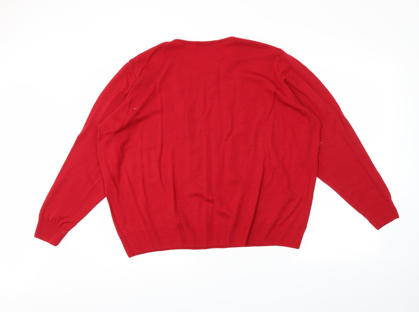 M&S Womens Red   Pullover Jumper Size 22