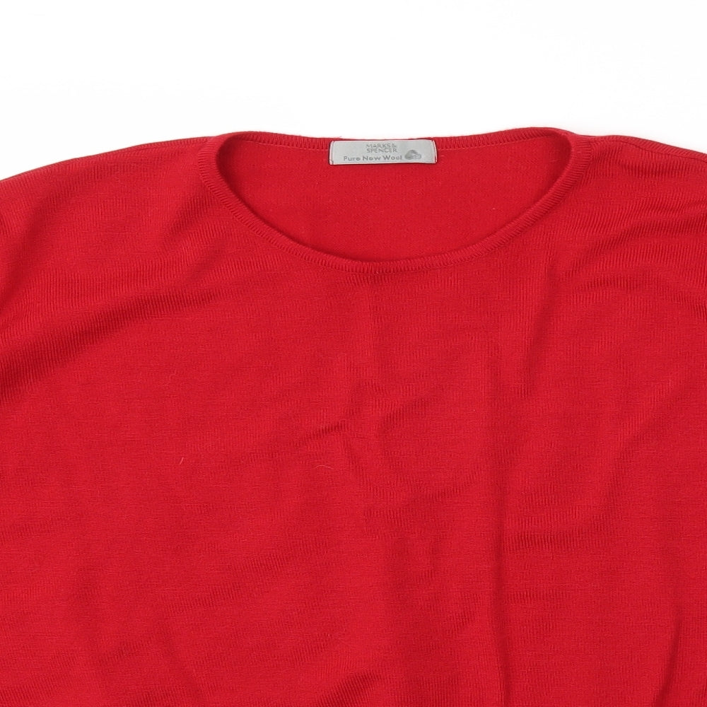 M&S Womens Red   Pullover Jumper Size 22