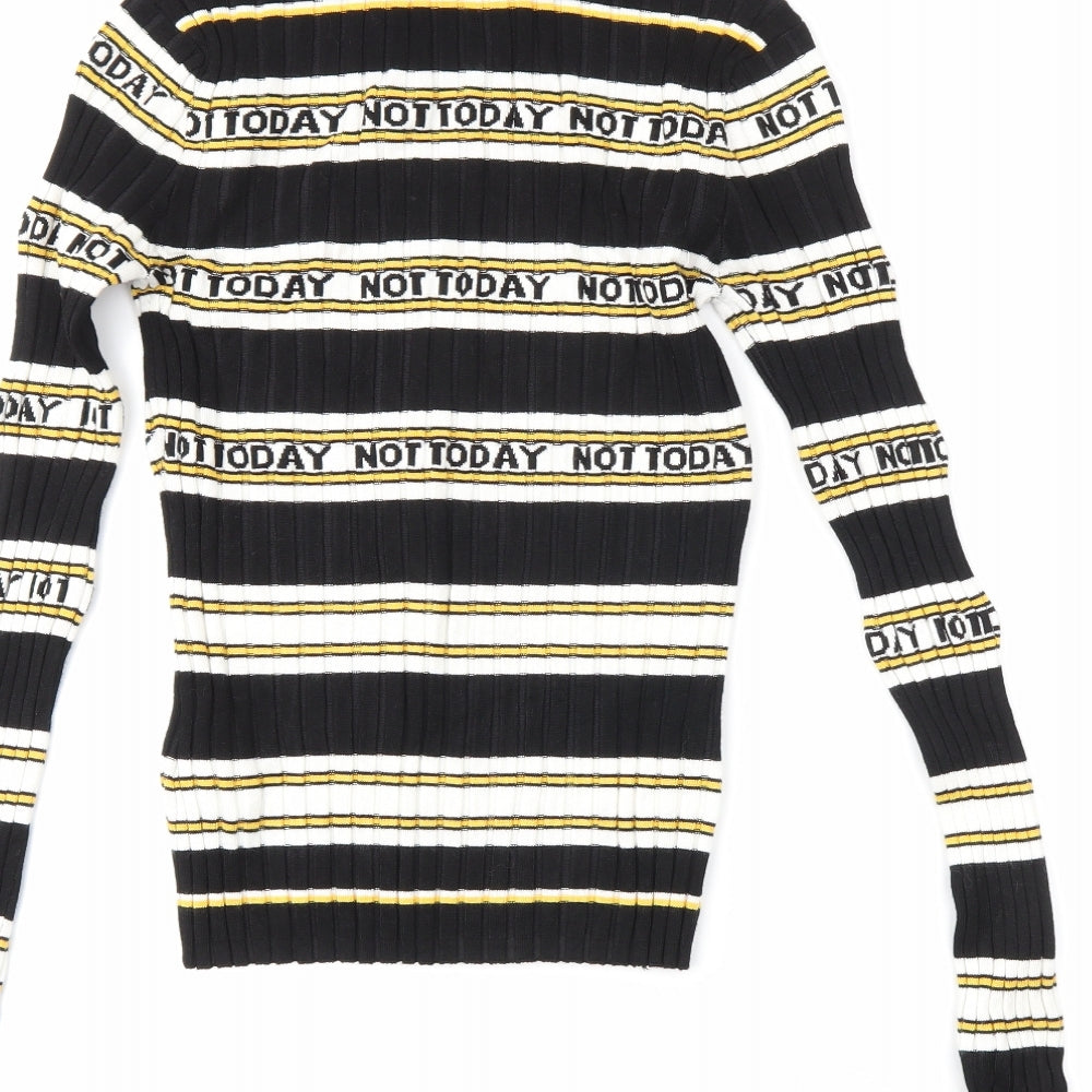 Clockhouse Womens Black Striped  Tunic T-Shirt Size S
