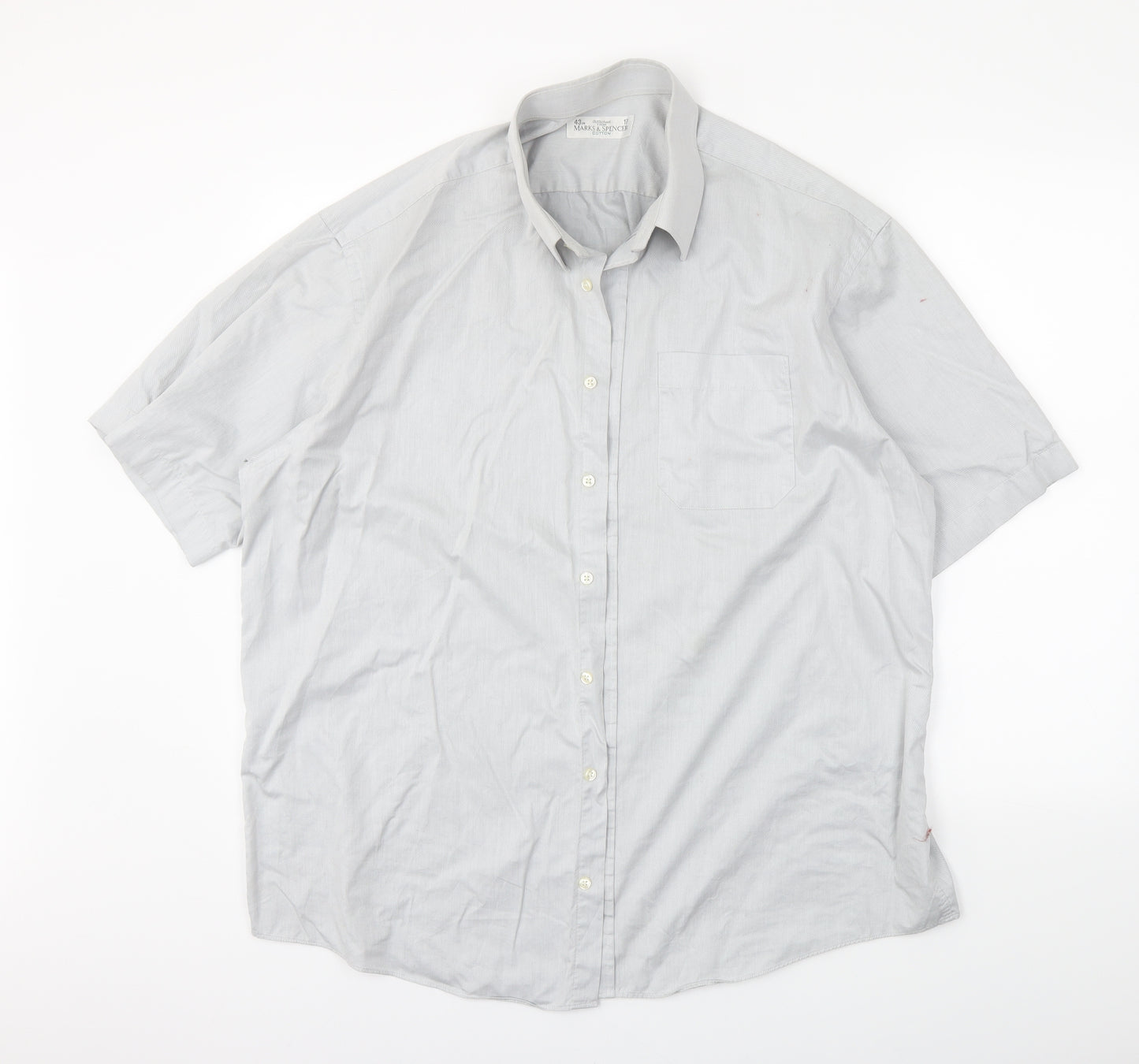 M&S Mens Grey    Dress Shirt Size 17