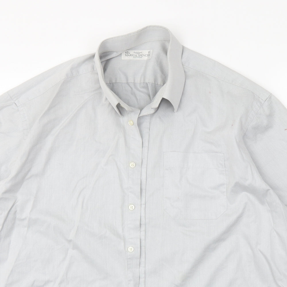 M&S Mens Grey    Dress Shirt Size 17