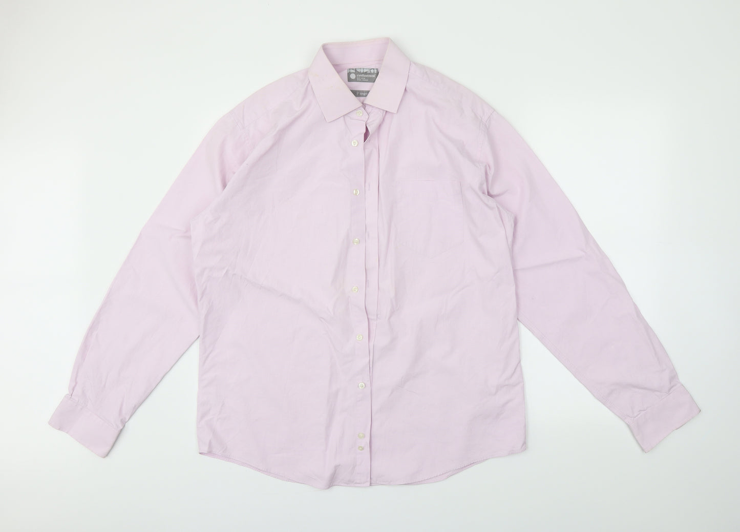 cottontech Mens Pink    Button-Up Size L