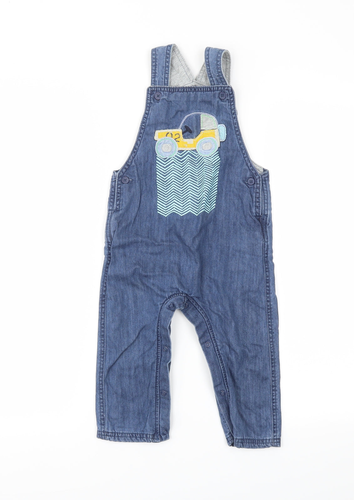M&S Boys Blue  Denim Dungaree One-Piece Size 18-24 Months