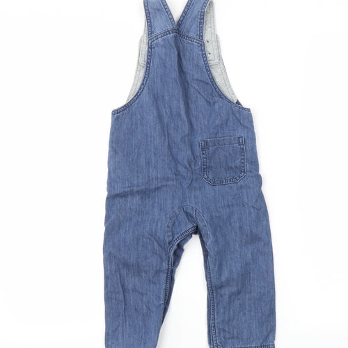 M&S Boys Blue  Denim Dungaree One-Piece Size 18-24 Months