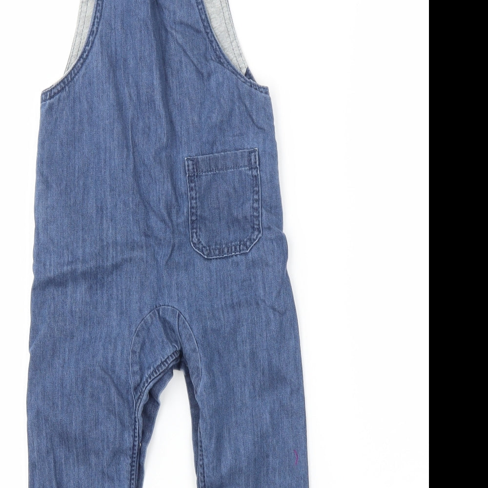 M&S Boys Blue  Denim Dungaree One-Piece Size 18-24 Months