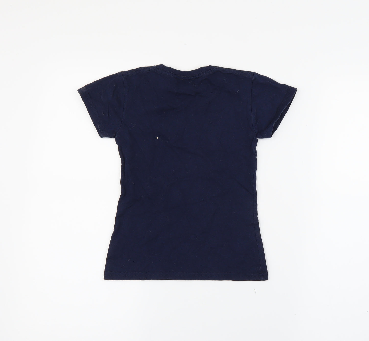 Preworn Girls Blue   Basic T-Shirt Size 5-6 Years  - disney princess