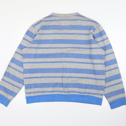 resistance Mens Blue Striped  Pullover Jumper Size L