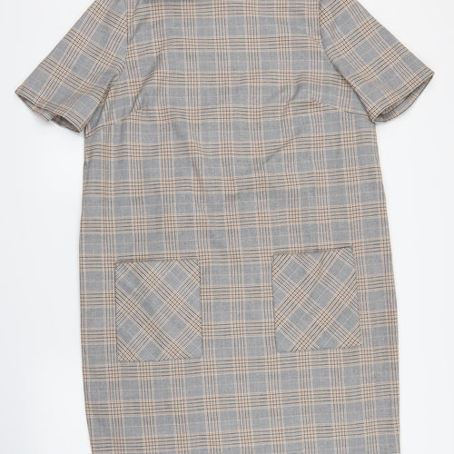 NEXT Womens Yellow Check  T-Shirt Dress  Size 16
