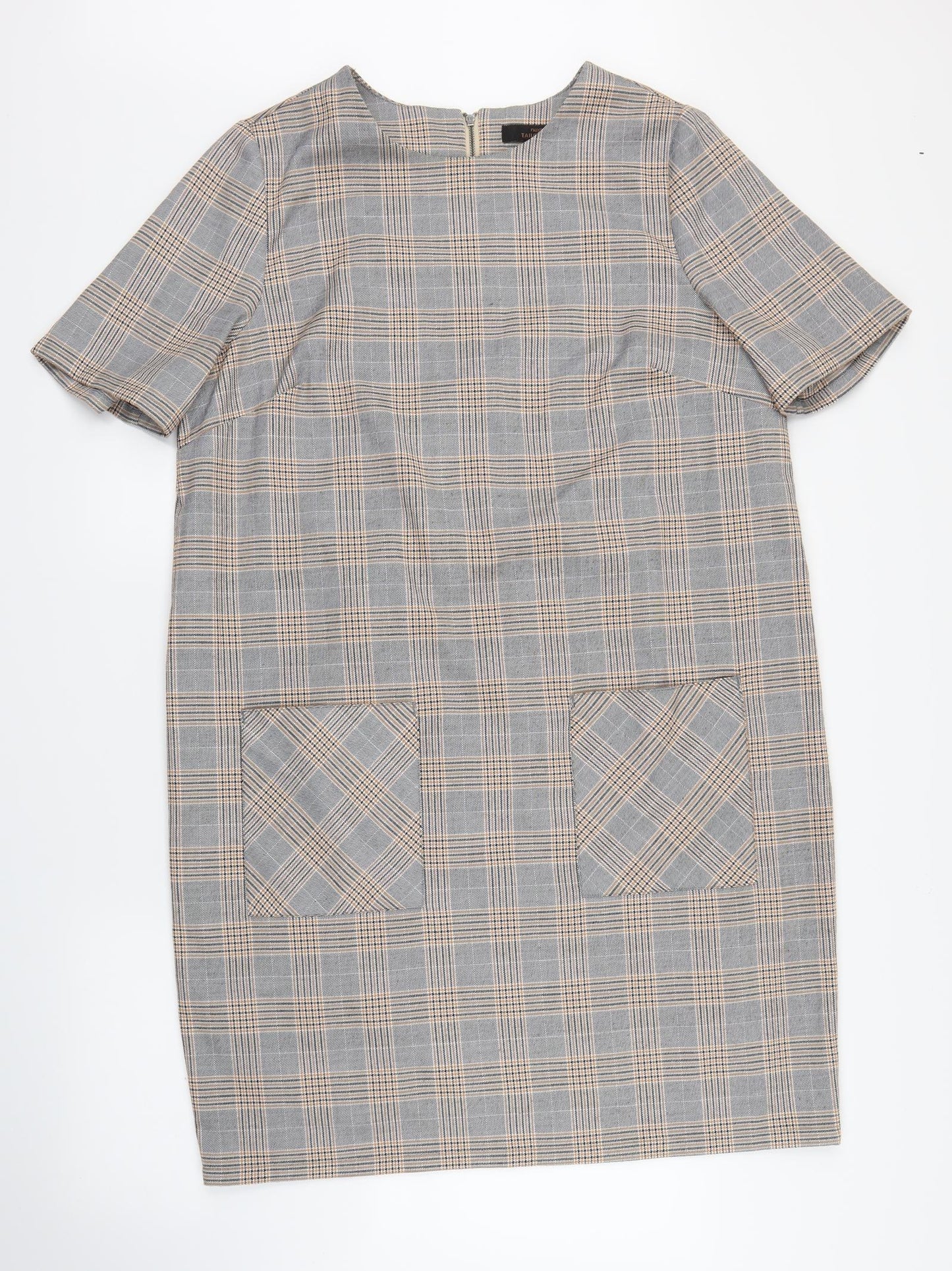 NEXT Womens Yellow Check  T-Shirt Dress  Size 16