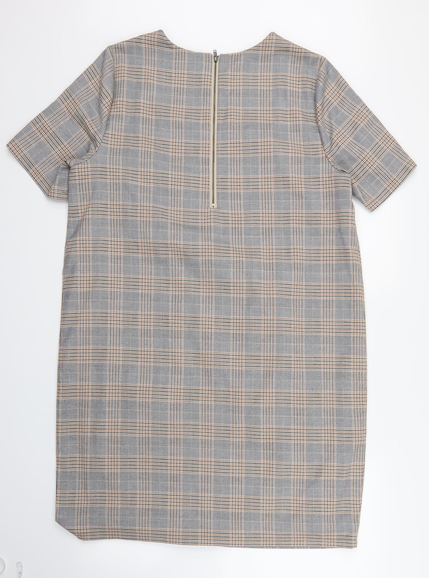 NEXT Womens Yellow Check  T-Shirt Dress  Size 16