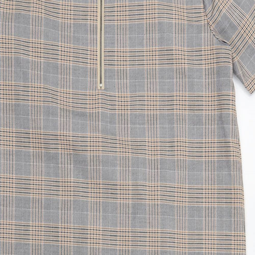 NEXT Womens Yellow Check  T-Shirt Dress  Size 16