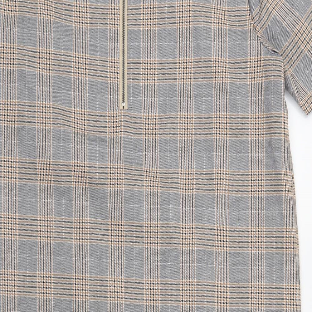 NEXT Womens Yellow Check  T-Shirt Dress  Size 16