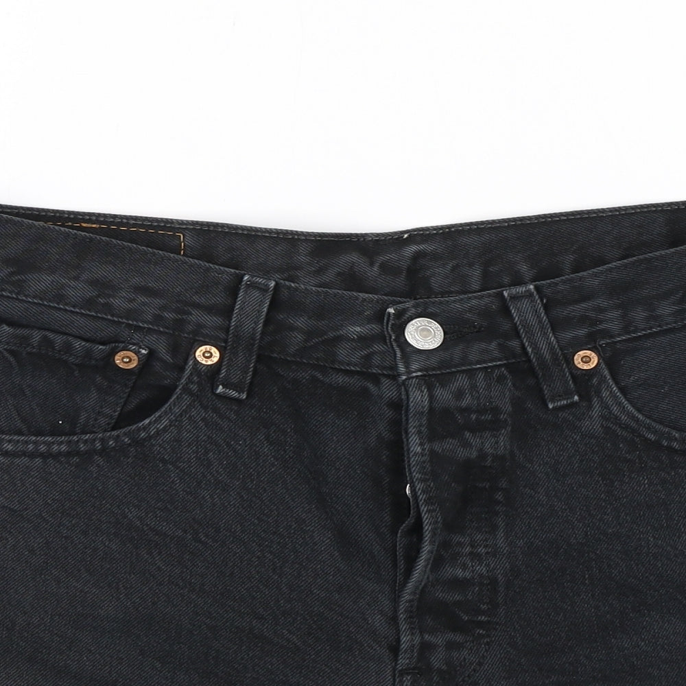 Levi's Womens Black  Denim Cut-Off Shorts Size 32 in