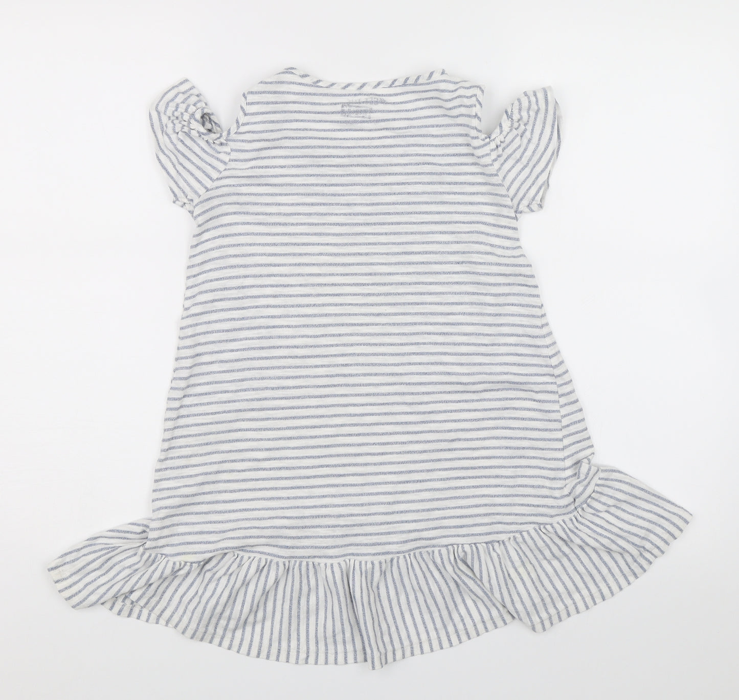 F&F Girls White Striped  Shift  Size 8-9 Years