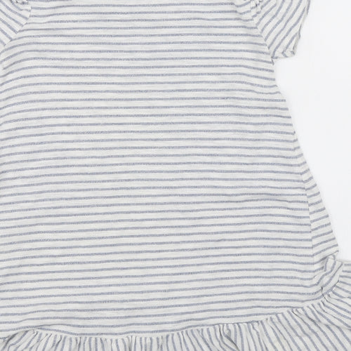 F&F Girls White Striped  Shift  Size 8-9 Years