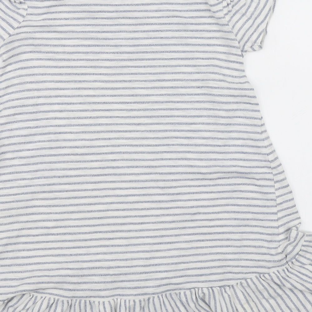 F&F Girls White Striped  Shift  Size 8-9 Years