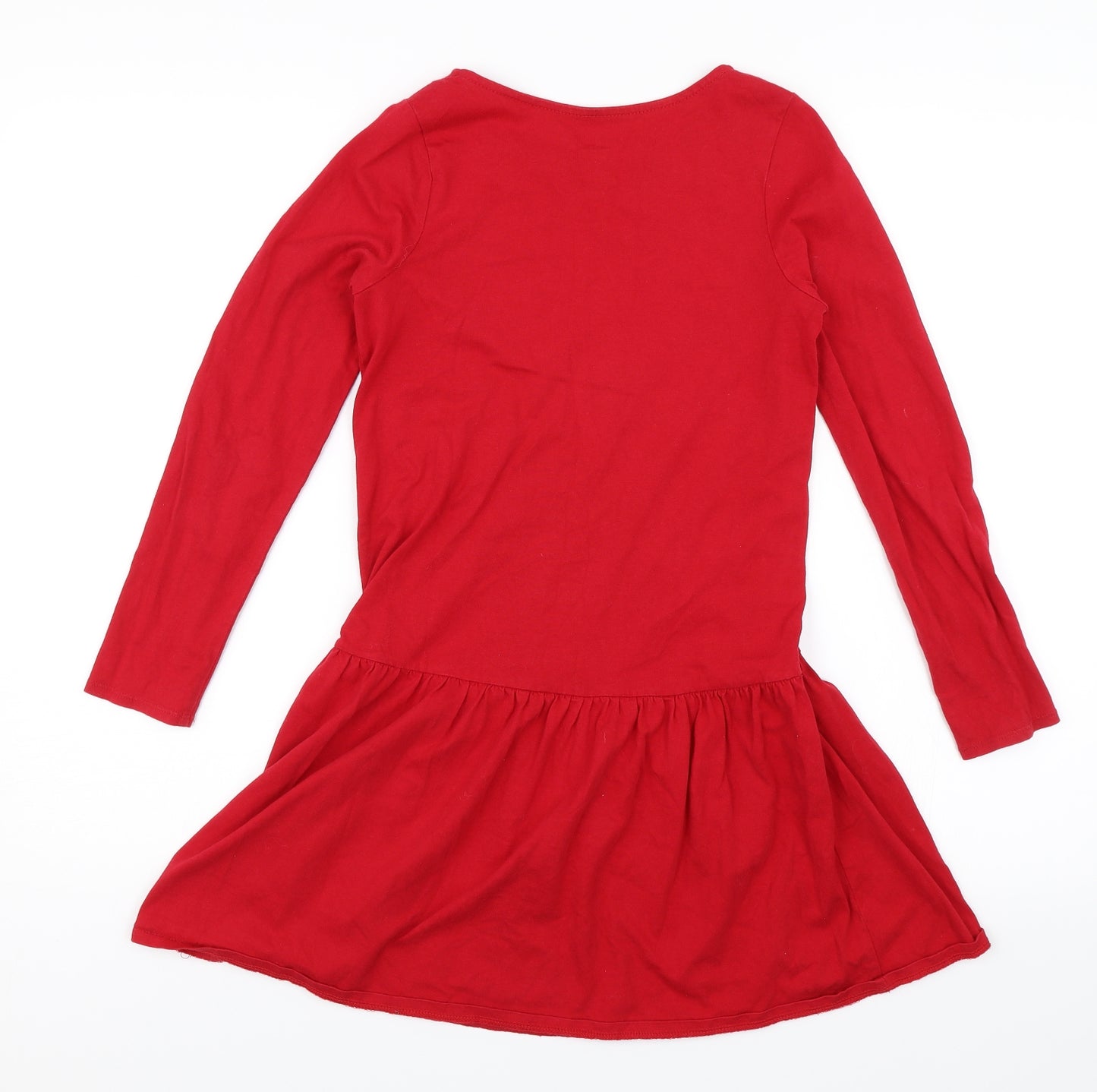 Lands End Girls Red Polka Dot  Shift  Size 8-9 Years