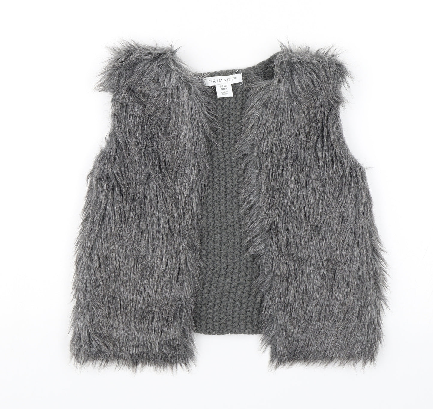 Primark Girls Grey   Shrug Jumper Size 3-4 Years
