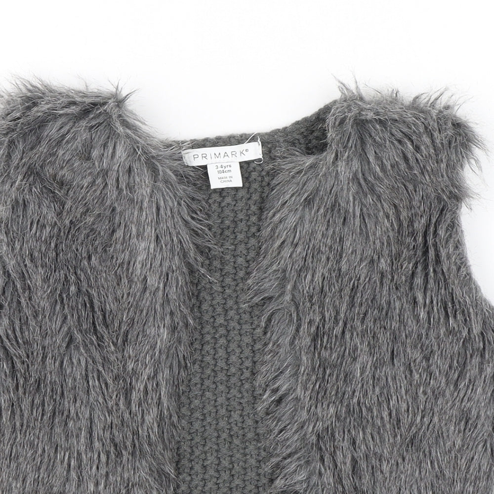 Primark Girls Grey   Shrug Jumper Size 3-4 Years