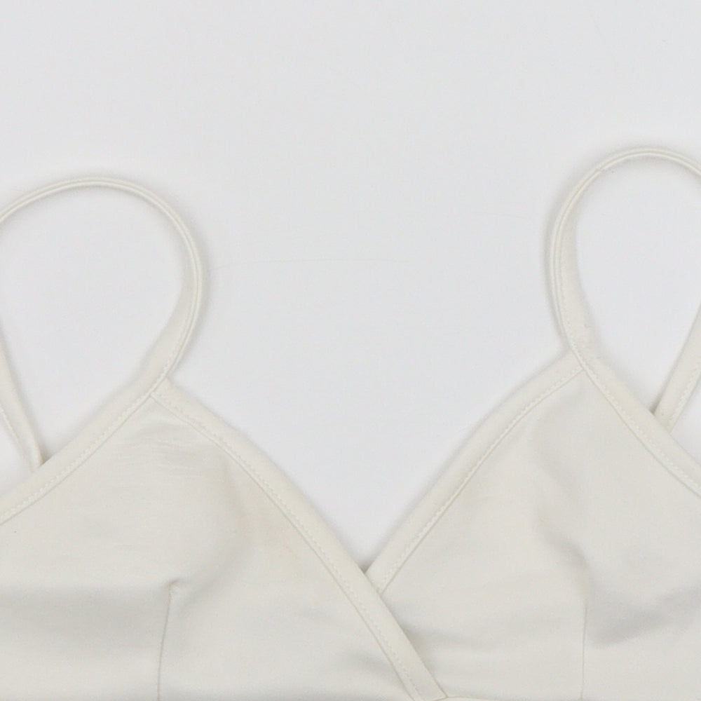 Boohoo Womens White   Cropped Blouse Size 10