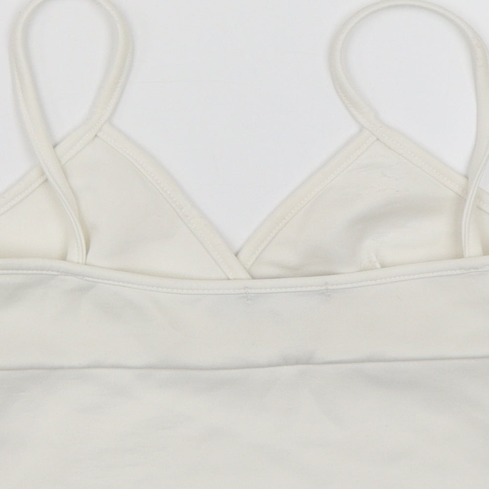 Boohoo Womens White   Cropped Blouse Size 10