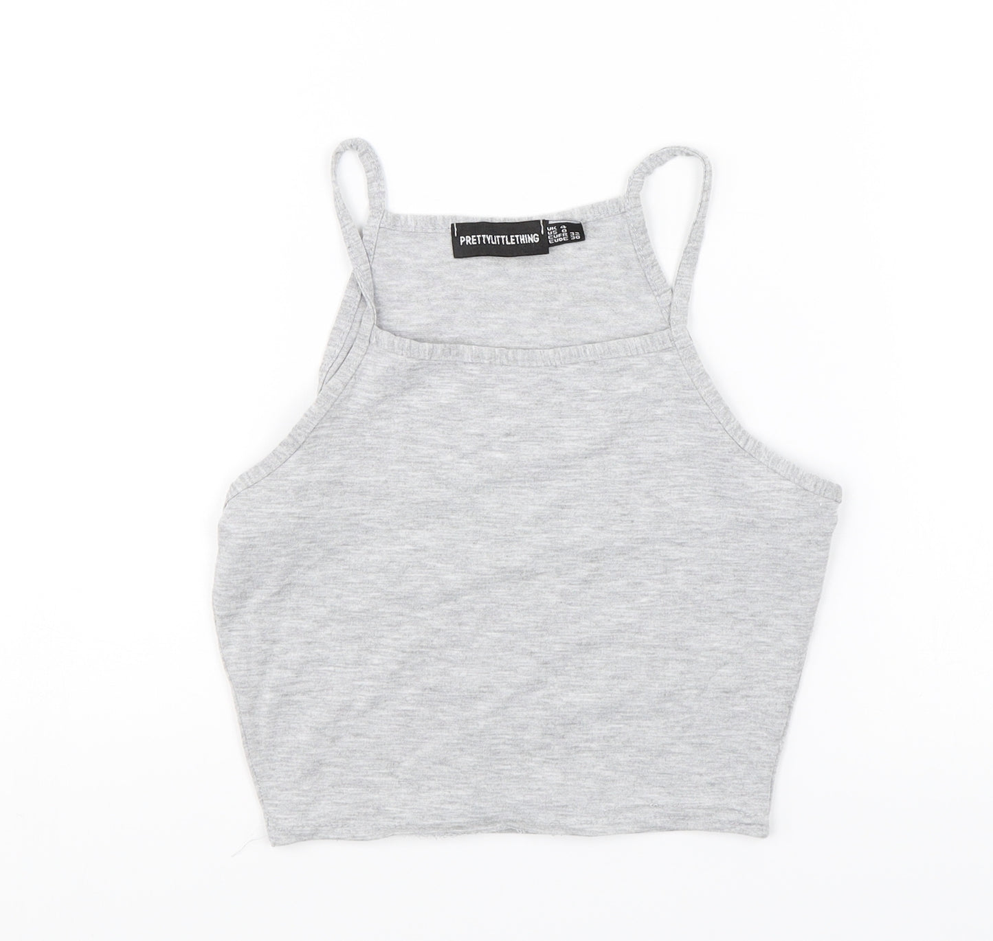 PRETTYLITTLETHING Womens Grey   Cropped Tank Size 4