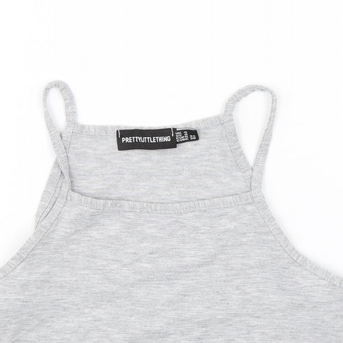 PRETTYLITTLETHING Womens Grey   Cropped Tank Size 4