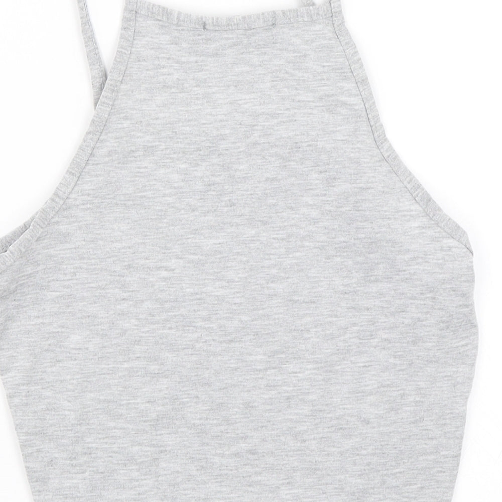 PRETTYLITTLETHING Womens Grey   Cropped Tank Size 4