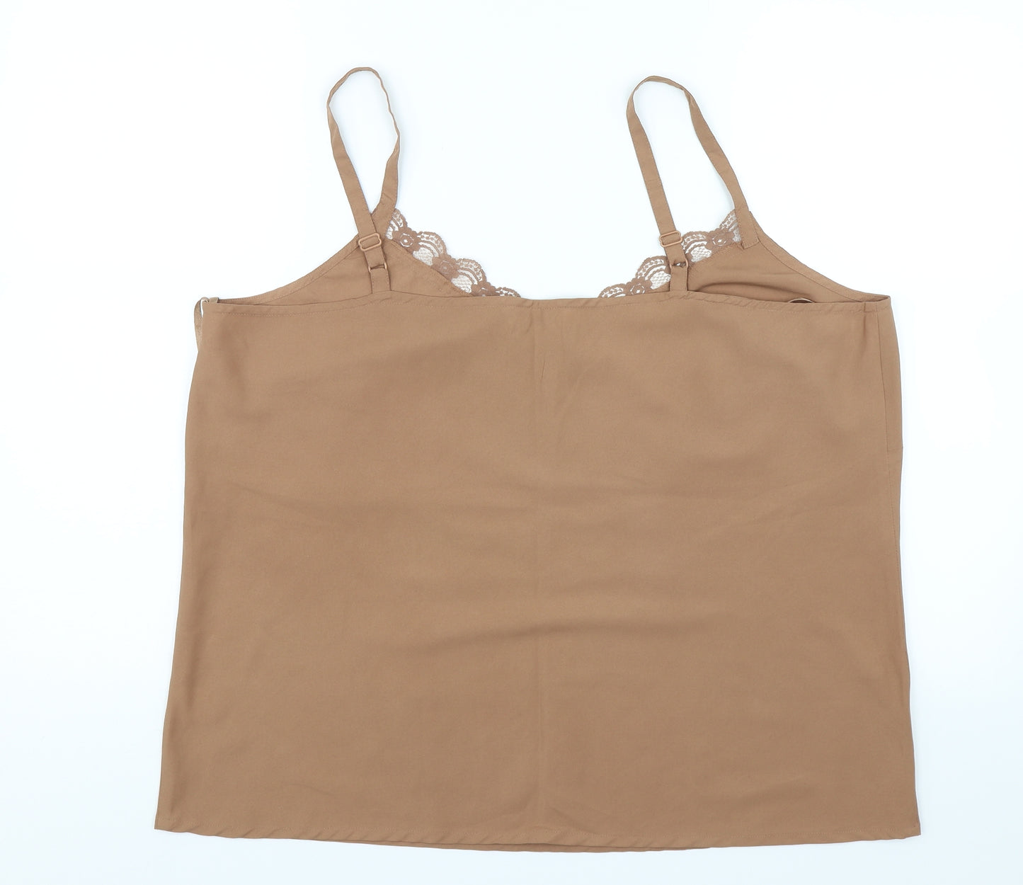 Agenda Womens Brown Solid  Top Pyjama Top Size 20