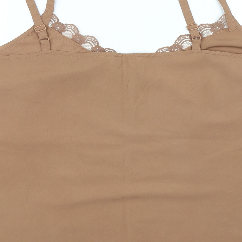 Agenda Womens Brown Solid  Top Pyjama Top Size 20