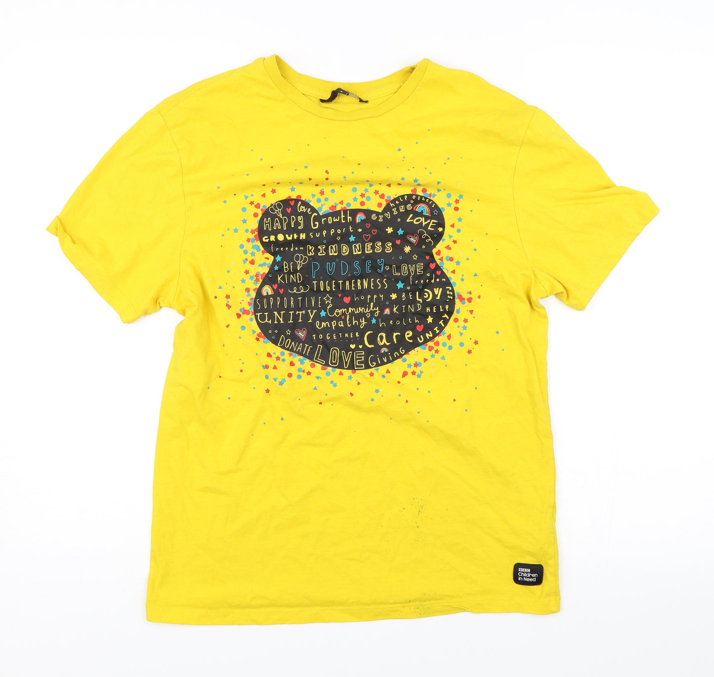 George Womens Yellow   Basic T-Shirt Size S  - Children in need