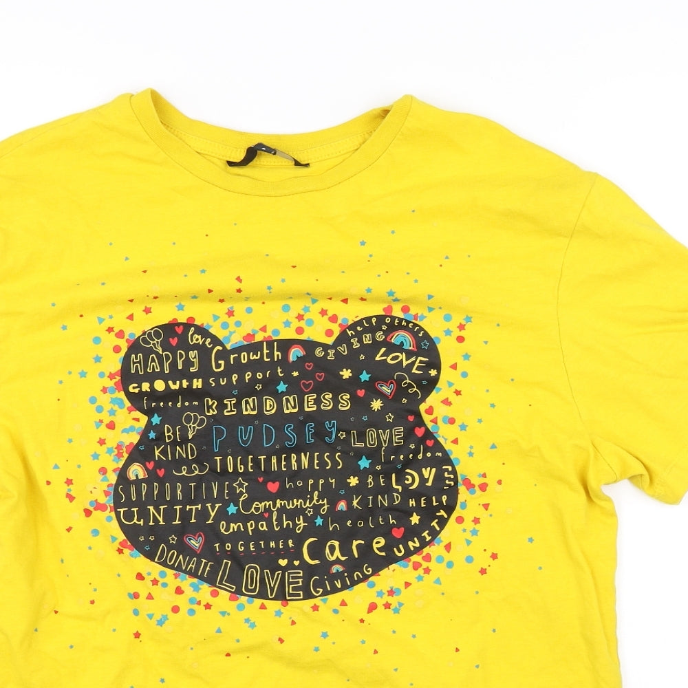 George Womens Yellow   Basic T-Shirt Size S  - Children in need