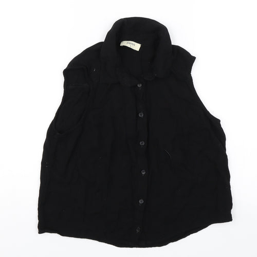 Papaya Womens Black   Basic Button-Up Size 8