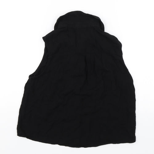 Papaya Womens Black   Basic Button-Up Size 8