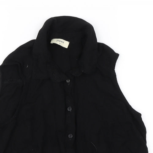 Papaya Womens Black   Basic Button-Up Size 8