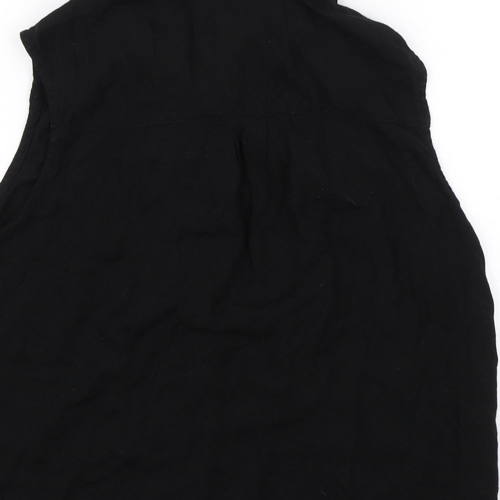 Papaya Womens Black   Basic Button-Up Size 8