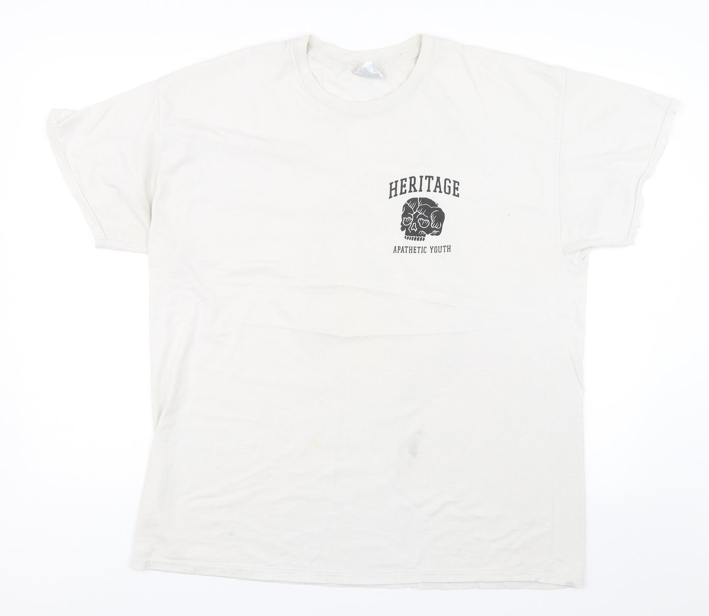 Gilden Mens White    T-Shirt Size XL