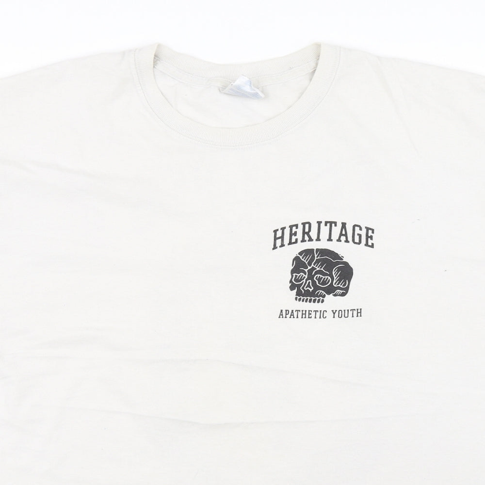Gilden Mens White    T-Shirt Size XL