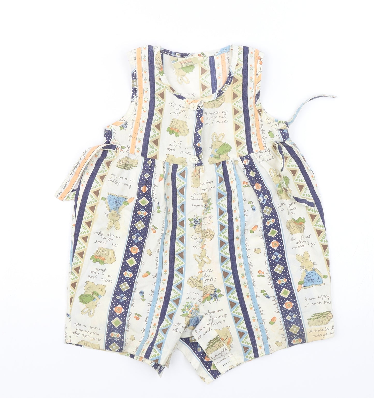 Bee Bo Baby Blue   Romper Outfit/Set Size 12-18 Months  - Rabbits