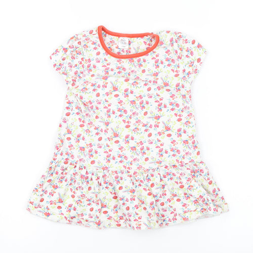 Mini Club Girls White Floral  Shift  Size 2-3 Years