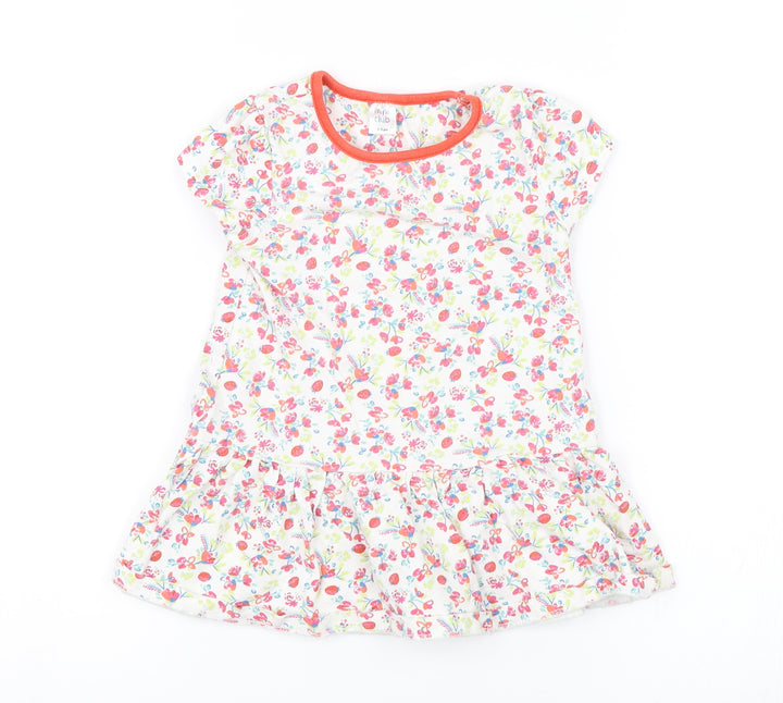 Mini Club Girls White Floral Shift Size 2-3 Years