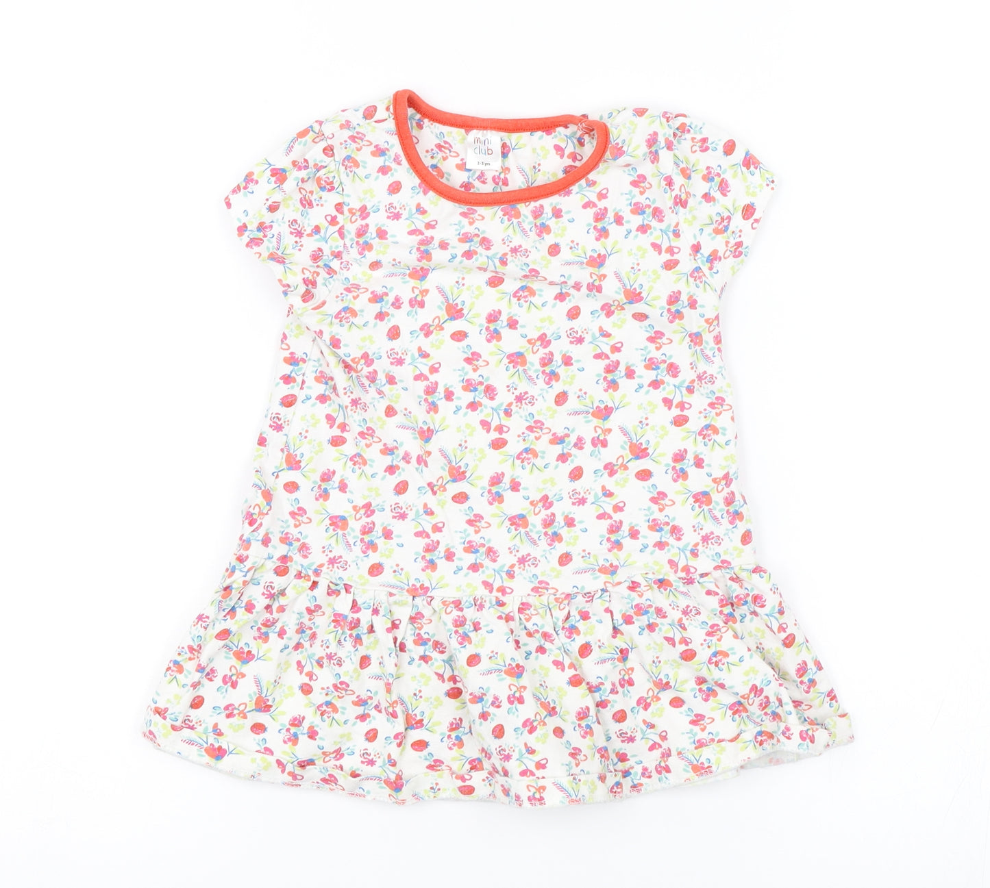 Mini Club Girls White Floral  Shift  Size 2-3 Years
